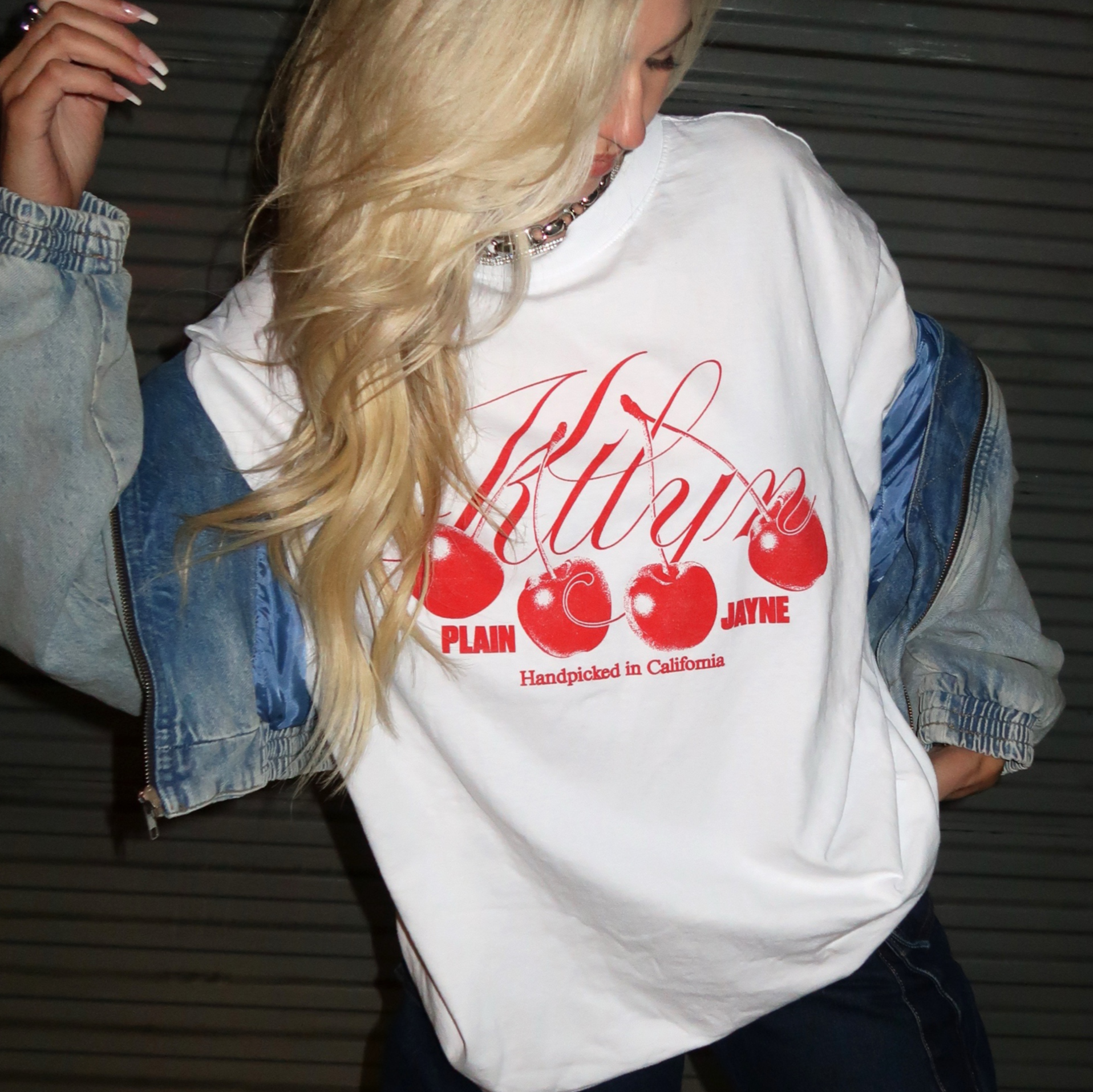 Ktlyn White Cherry T-Shirt